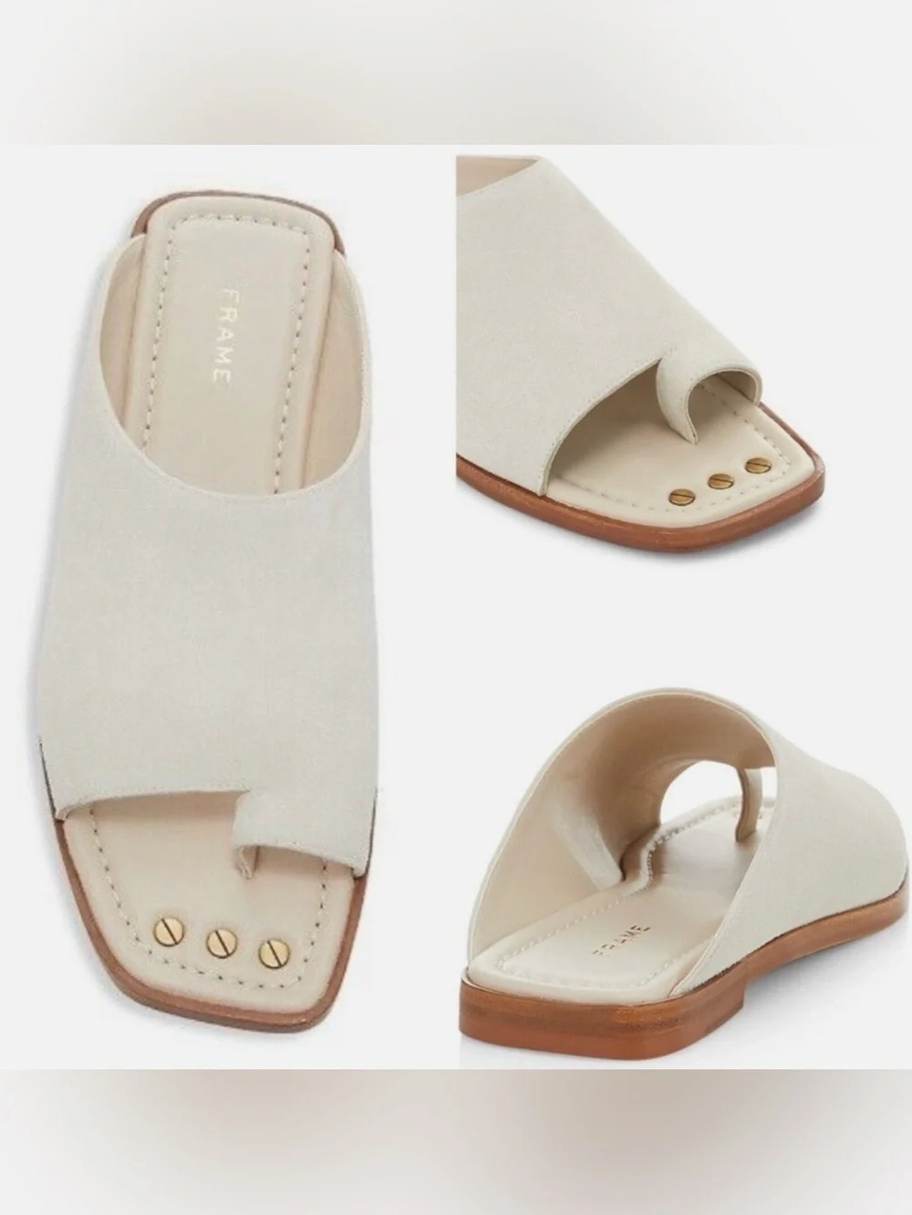 Frame Le Hewitt slide Sandals cream size 36